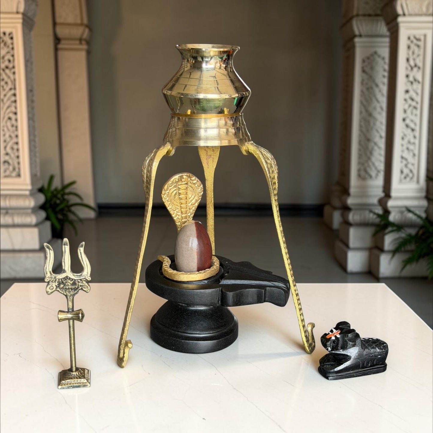 Authentic 2 Inch Narmadeshwar Shivling Full Set variant_title for pooja mandir