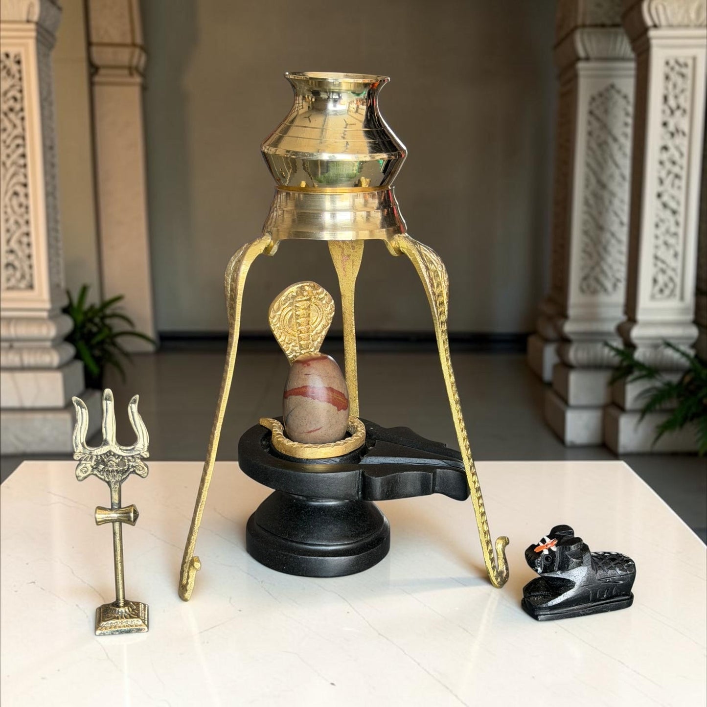 Authentic 2 Inch Narmadeshwar Shivling Full Set variant_title for pooja mandir