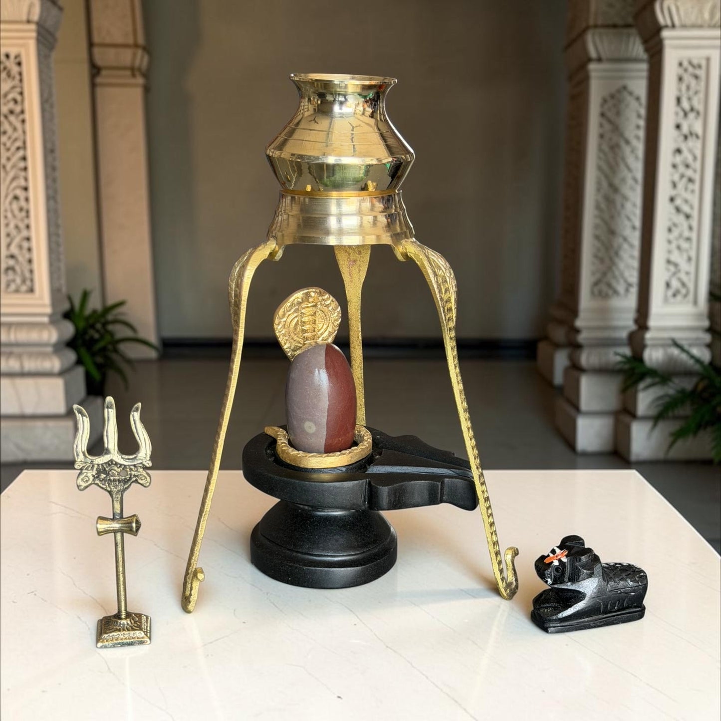 Authentic 2 Inch Narmadeshwar Shivling Full Set variant_title for pooja mandir