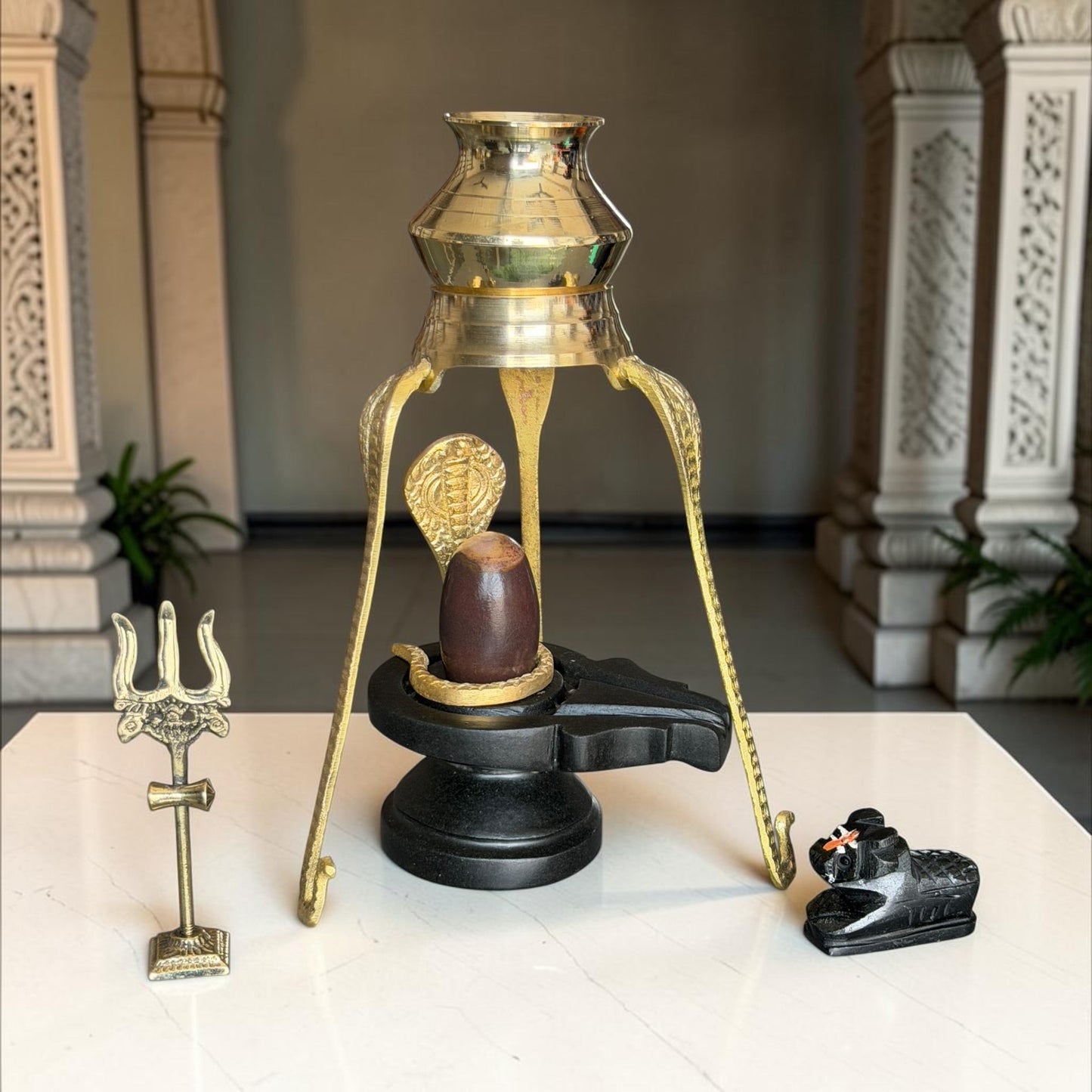 Authentic 2 Inch Narmadeshwar Shivling Full Set variant_title for pooja mandir