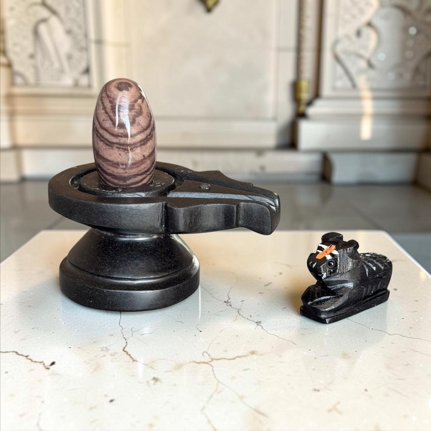 Authentic 2 Inch Narmadeshwar Shivling with Nandi variant_title for pooja mandir