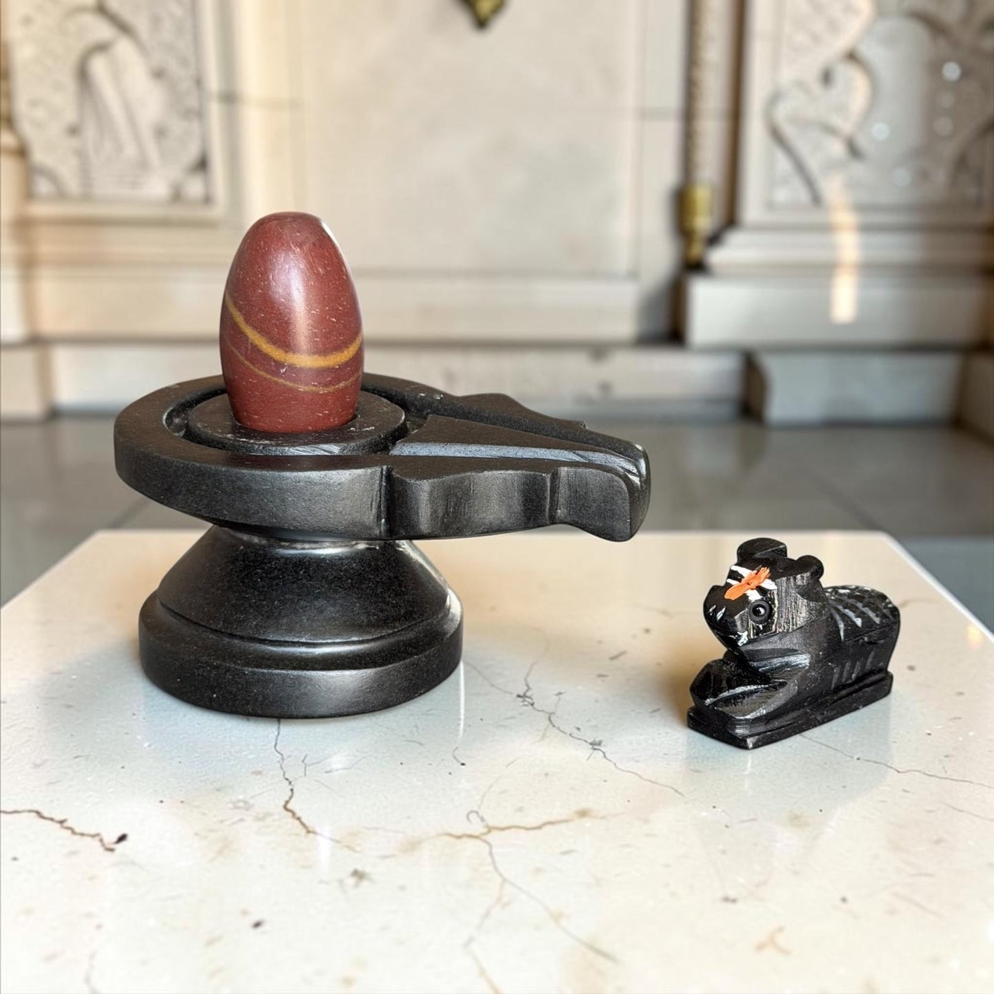 Authentic 2 Inch Narmadeshwar Shivling with Nandi variant_title for pooja mandir