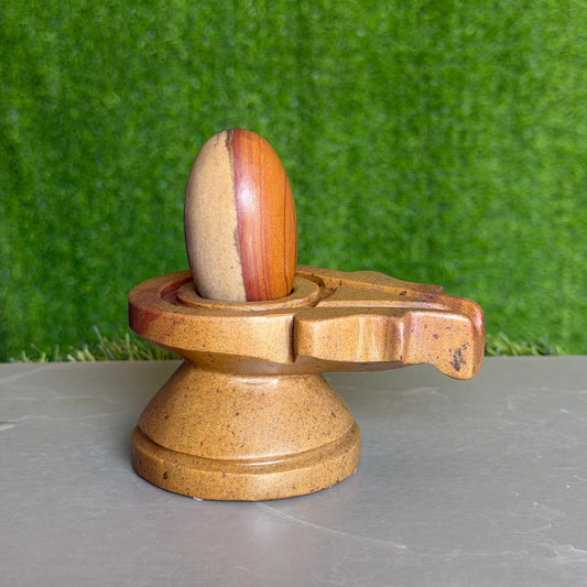 Narmadeshwar Shivling 2 Inch with 4 Inch Jaladhari - Original Narmada River Stone variant_title for pooja mandir