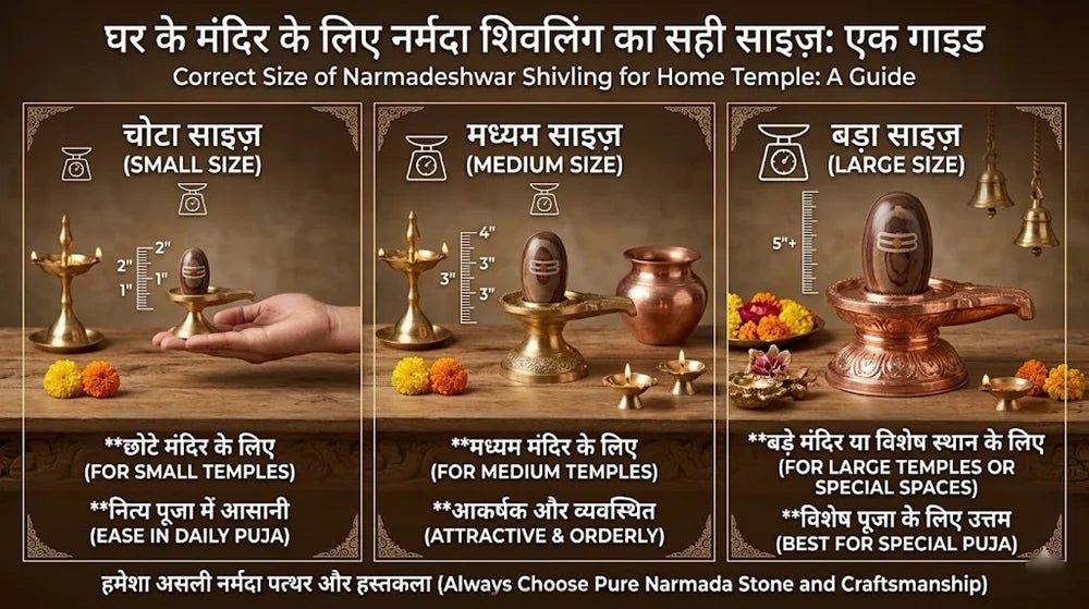 Ghar Ke Mandir Ke Liye Kis Size Ka Narmadeshwar Shivling Sahi Hai? - NARMADESHWAR SHIVLING SHOP