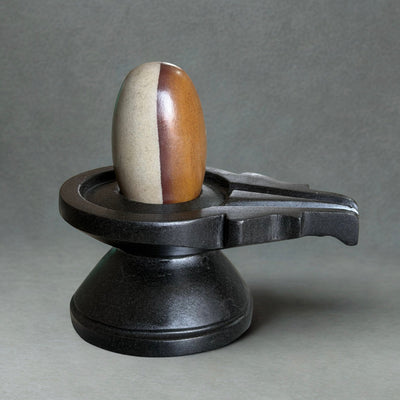3 Inch Narmadeshwar Shivling with 6 Inch Jaladhari | Real Narmada Stone variant_title for pooja mandir