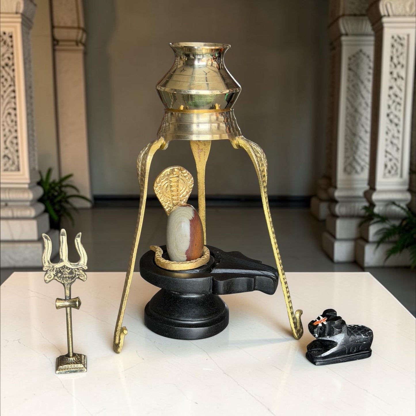 Authentic 2 Inch Narmadeshwar Shivling Full Set variant_title for pooja mandir