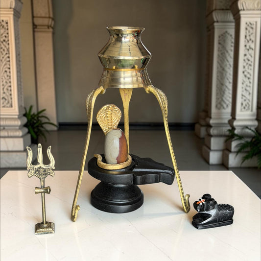 Authentic 2 Inch Narmadeshwar Shivling Full Set variant_title for pooja mandir