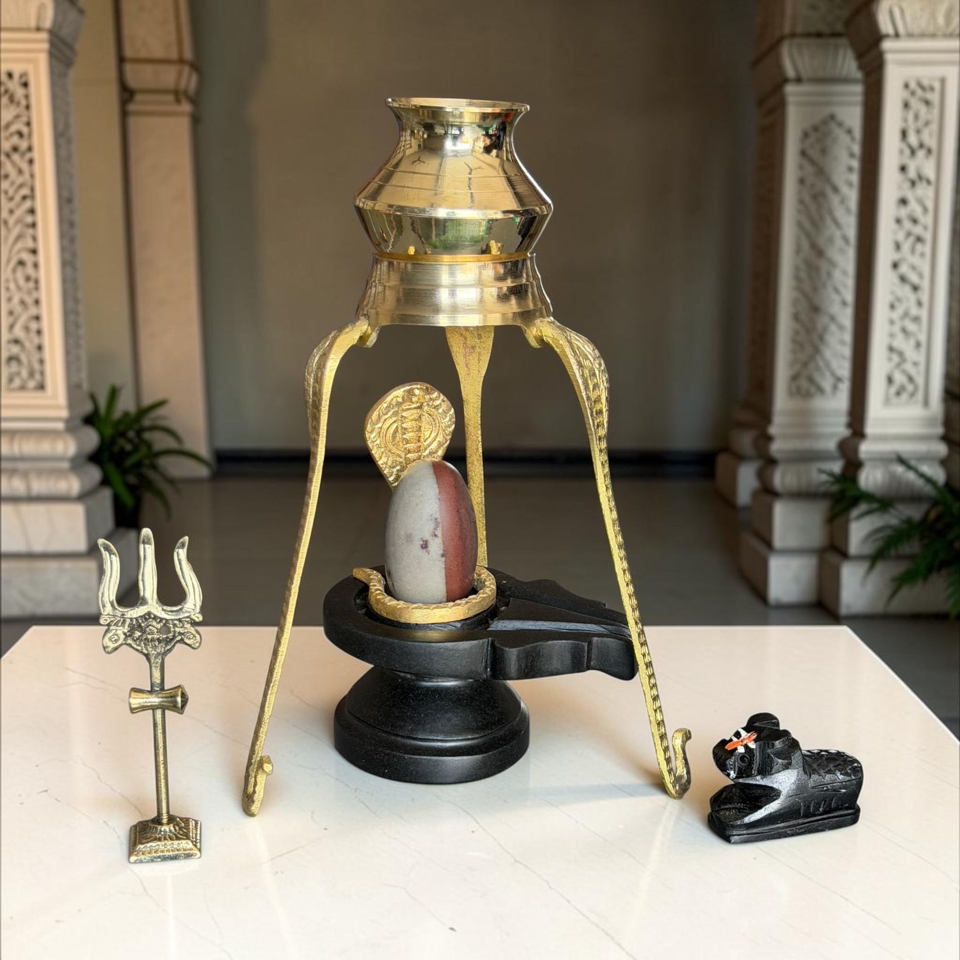 Authentic 2 Inch Narmadeshwar Shivling Full Set variant_title for pooja mandir