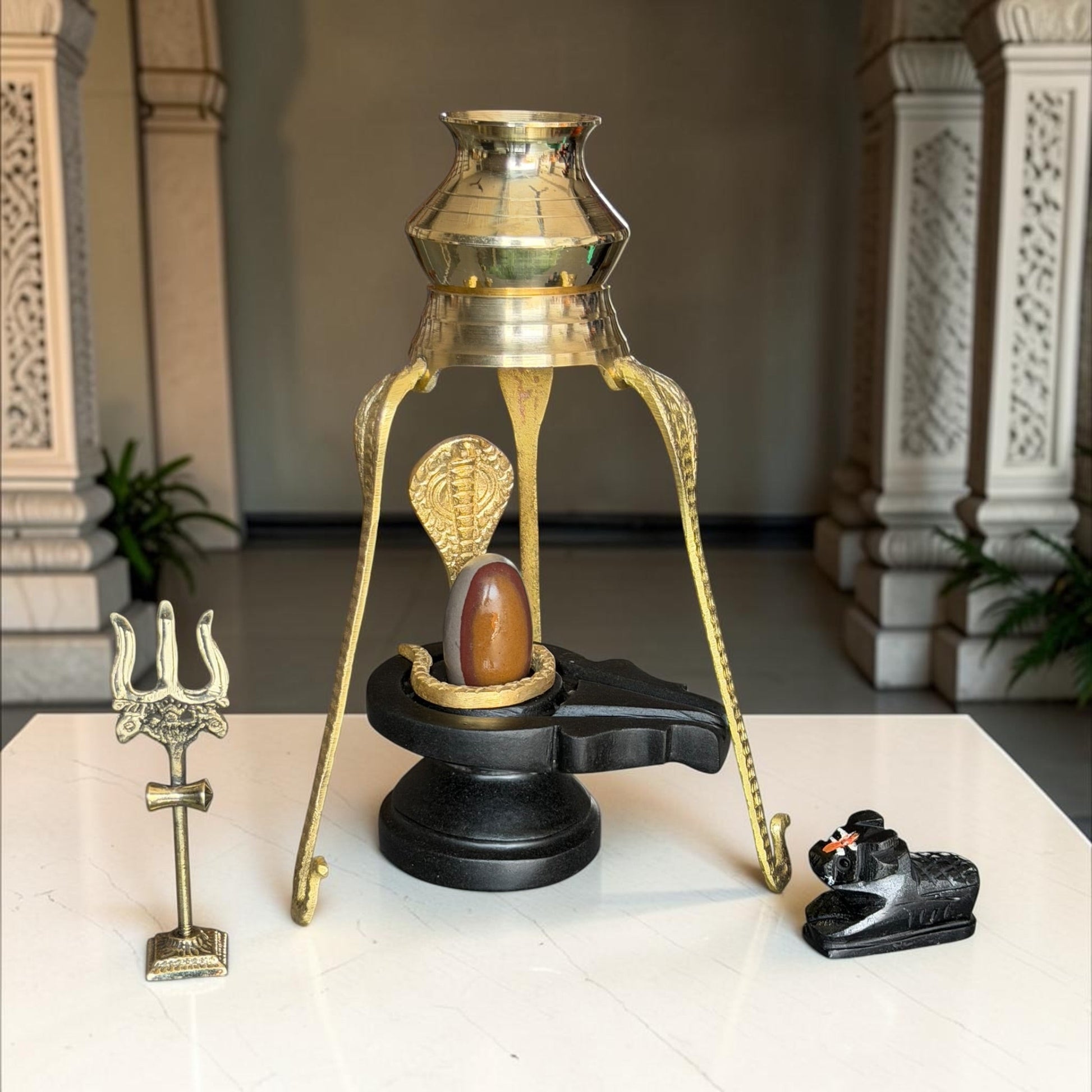 Authentic 2 Inch Narmadeshwar Shivling Full Set variant_title for pooja mandir