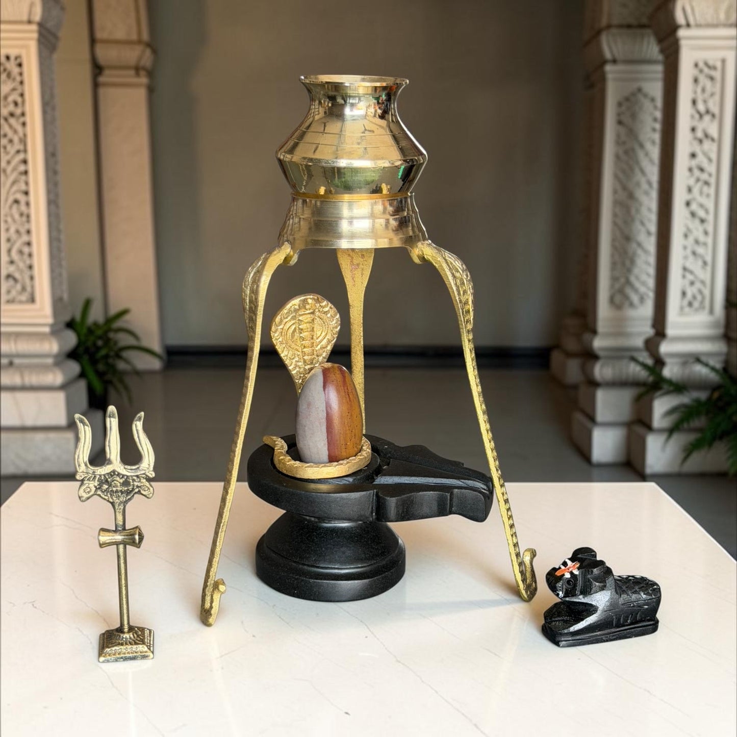 Authentic 2 Inch Narmadeshwar Shivling Full Set variant_title for pooja mandir