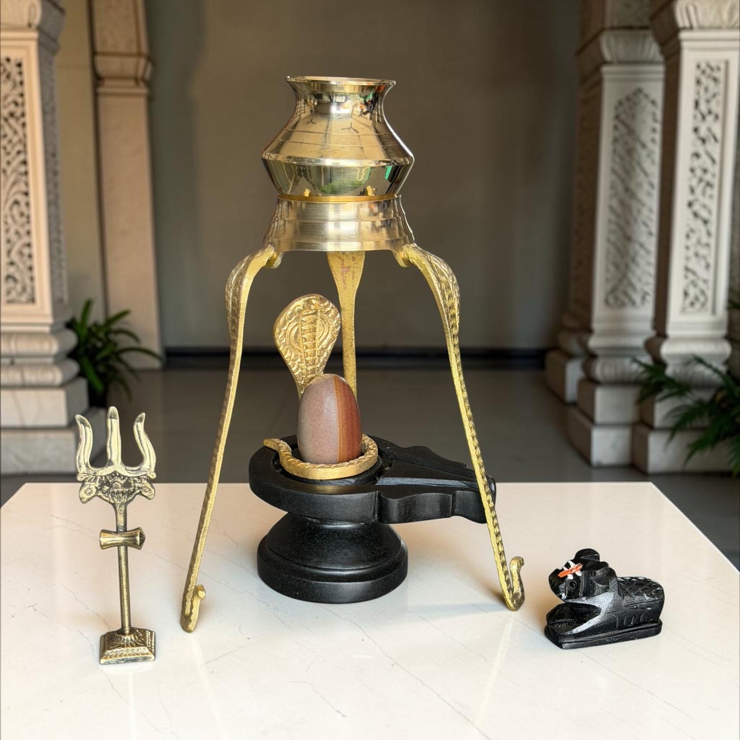 Authentic 2 Inch Narmadeshwar Shivling Full Set variant_title for pooja mandir