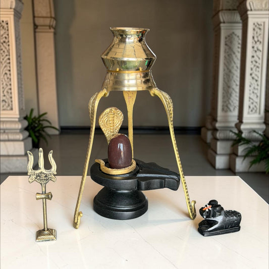 Authentic 2 Inch Narmadeshwar Shivling Full Set variant_title for pooja mandir