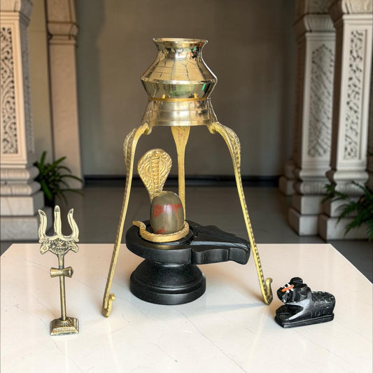Authentic 2 Inch Narmadeshwar Shivling Full Set variant_title for pooja mandir
