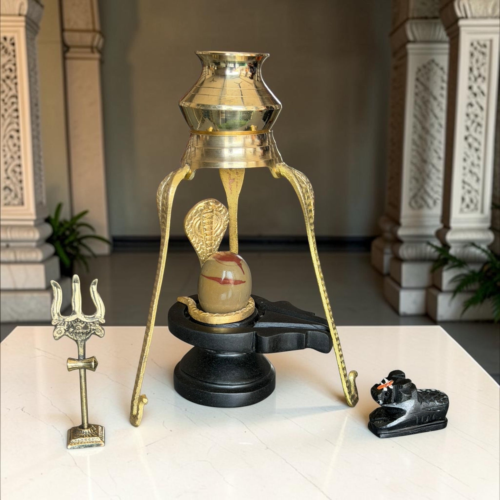 Authentic 2 Inch Narmadeshwar Shivling Full Set variant_title for pooja mandir
