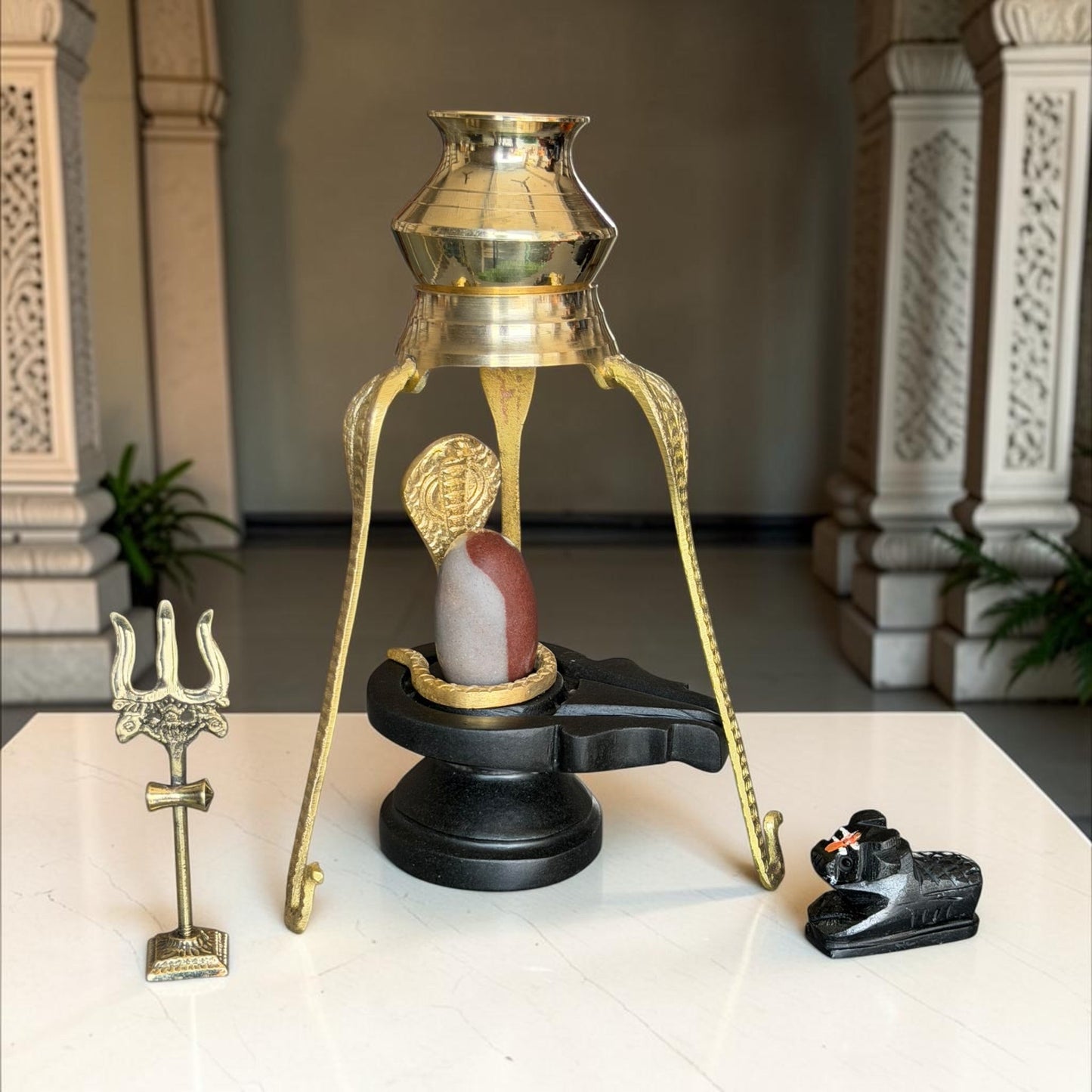 Authentic 2 Inch Narmadeshwar Shivling Full Set variant_title for pooja mandir