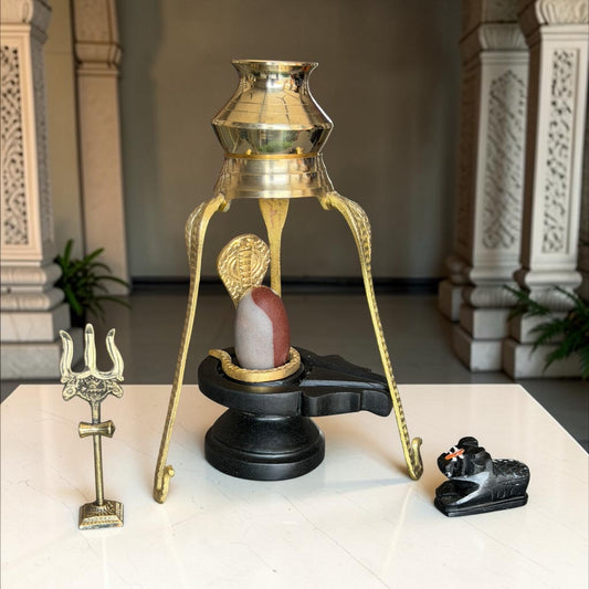 Authentic 2 Inch Narmadeshwar Shivling Full Set variant_title for pooja mandir