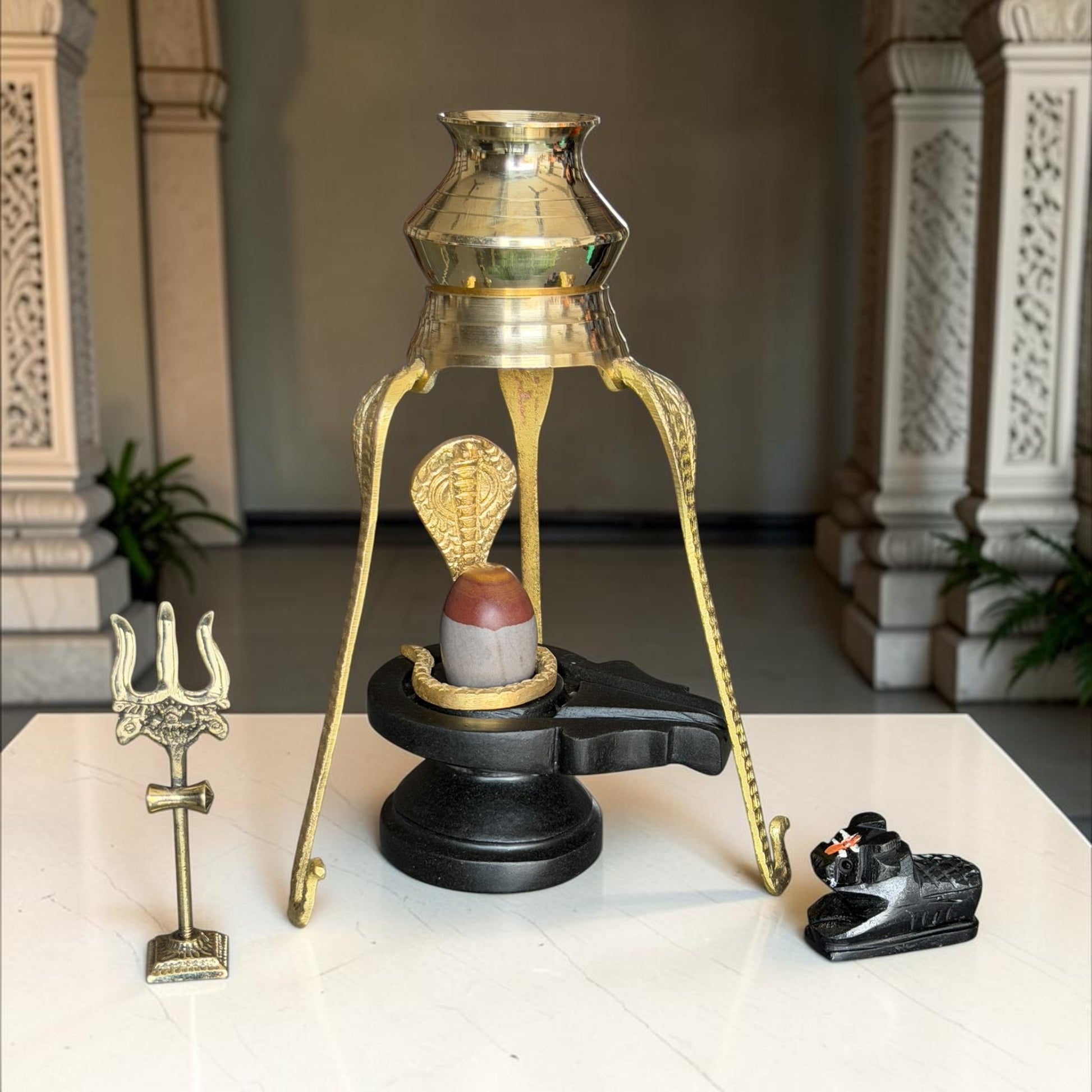 Authentic 2 Inch Narmadeshwar Shivling Full Set variant_title for pooja mandir