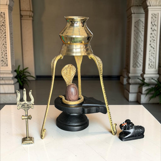 Authentic 2 Inch Narmadeshwar Shivling Full Set variant_title for pooja mandir