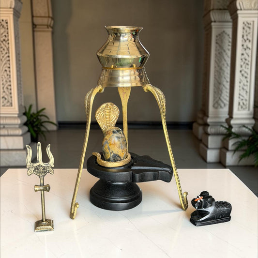 Authentic 2 Inch Narmadeshwar Shivling Full Set variant_title for pooja mandir