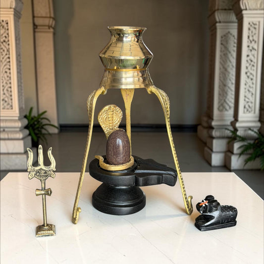 Authentic 2 Inch Narmadeshwar Shivling Full Set variant_title for pooja mandir