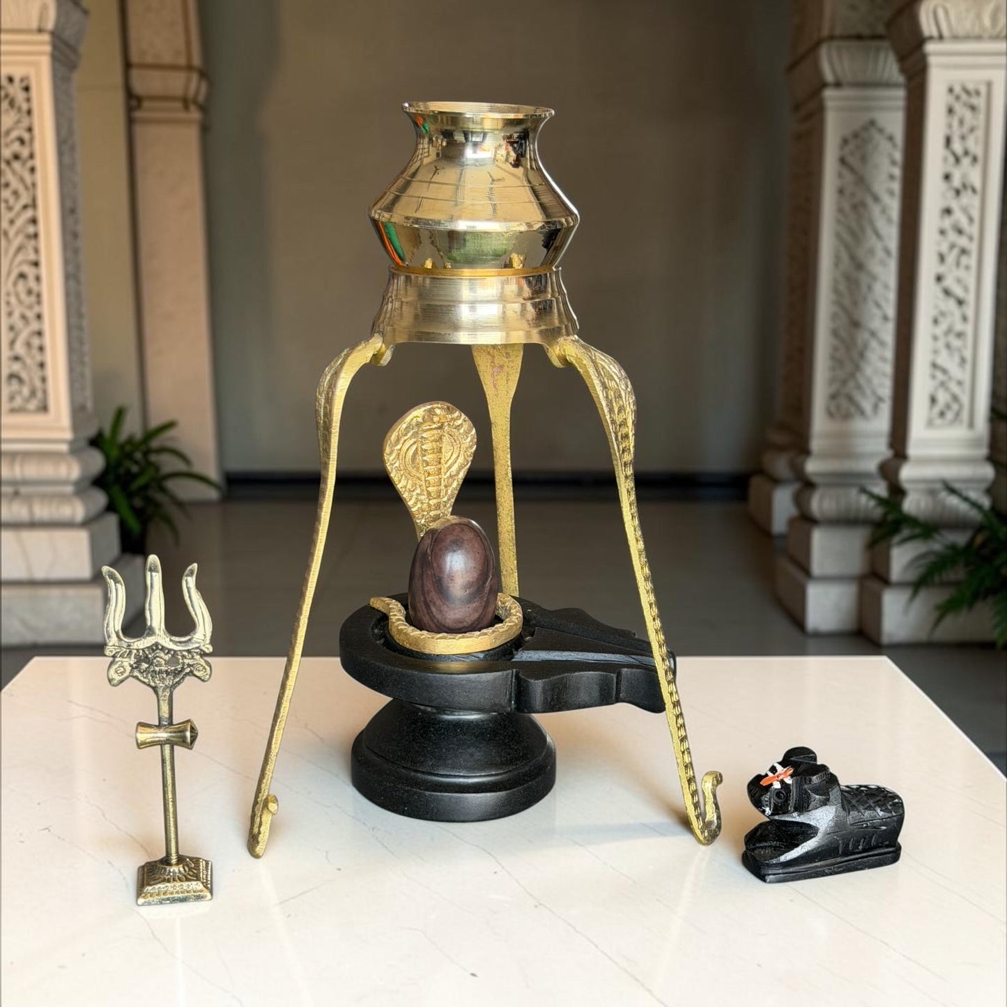 Authentic 2 Inch Narmadeshwar Shivling Full Set variant_title for pooja mandir