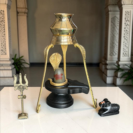 Authentic 2 Inch Narmadeshwar Shivling Full Set variant_title for pooja mandir