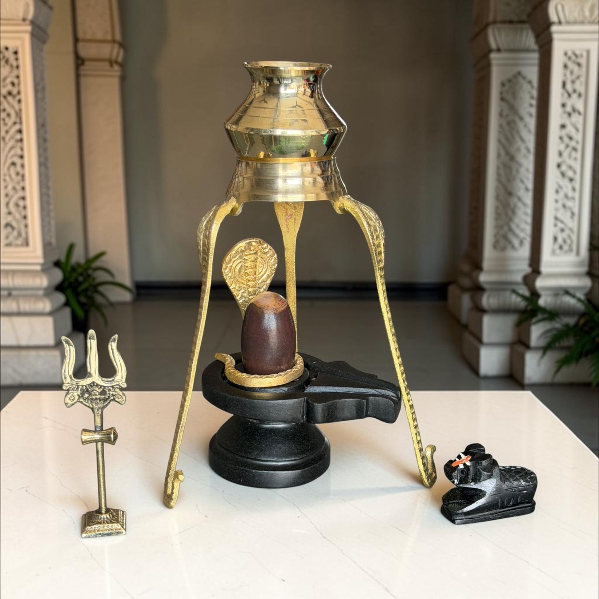Authentic 2 Inch Narmadeshwar Shivling Full Set variant_title for pooja mandir