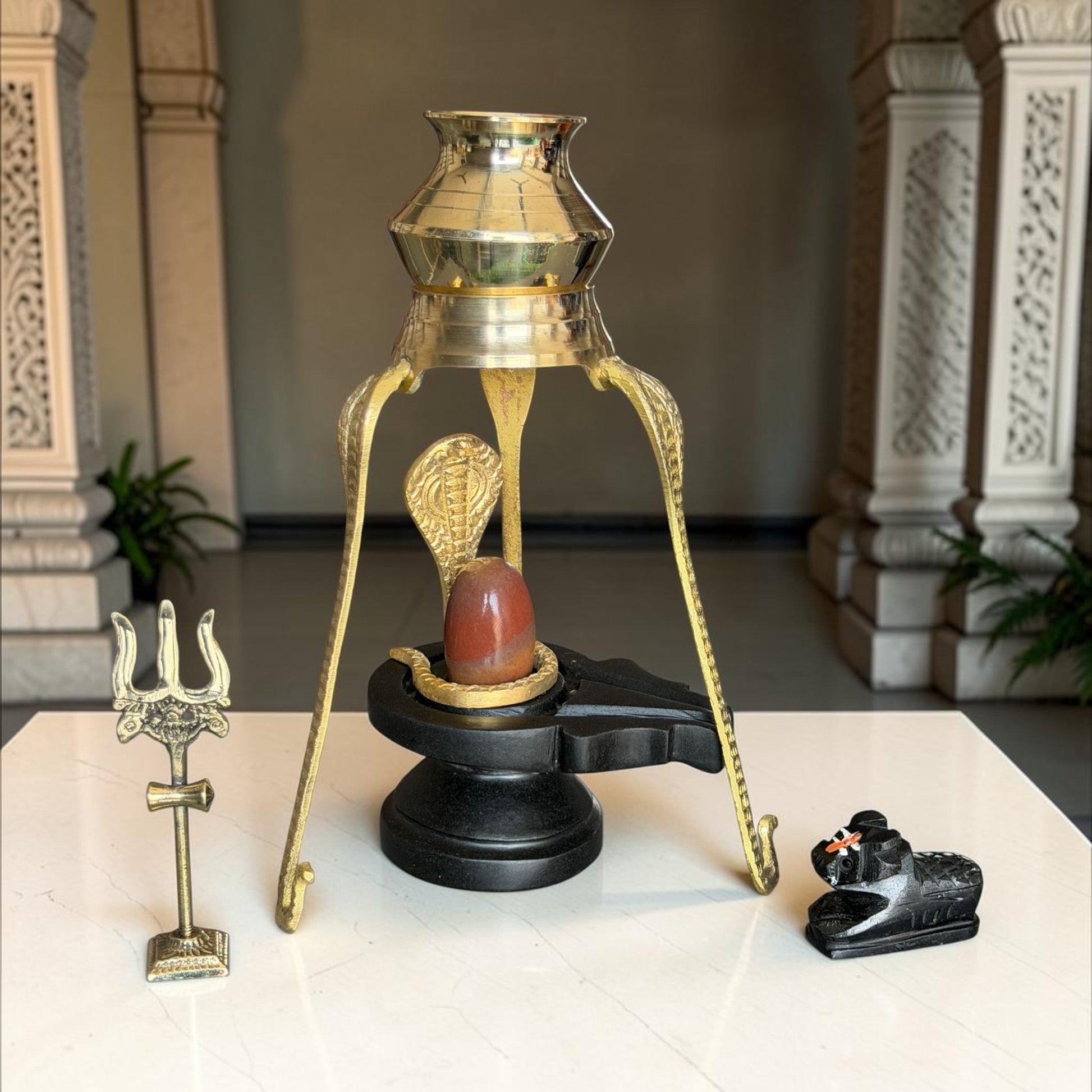 Authentic 2 Inch Narmadeshwar Shivling Full Set variant_title for pooja mandir