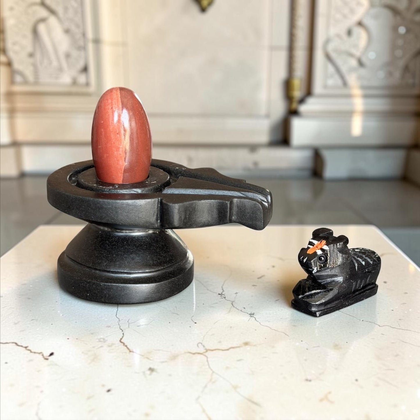Authentic 2 Inch Narmadeshwar Shivling with Nandi variant_title for pooja mandir