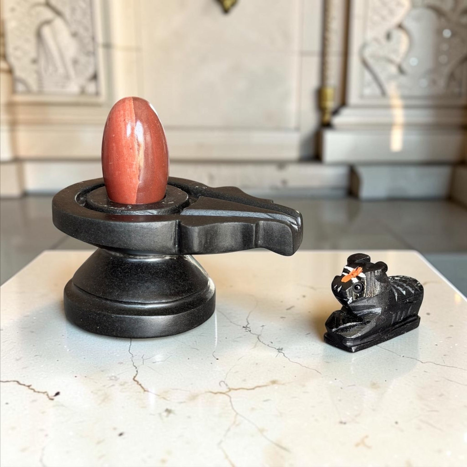 Authentic 2 Inch Narmadeshwar Shivling with Nandi variant_title for pooja mandir