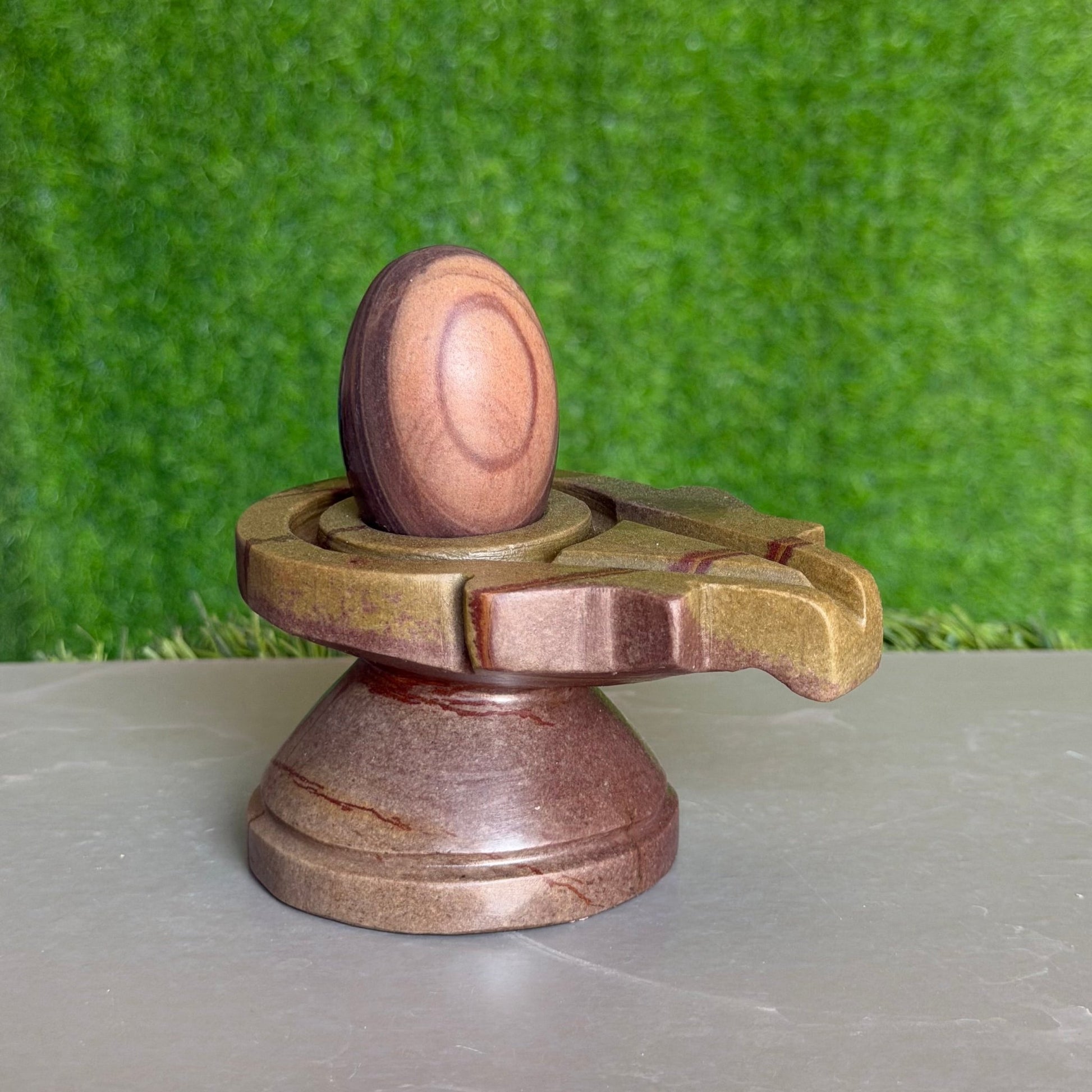 Narmadeshwar Shivling 2 Inch with 4 Inch Jaladhari - Original Narmada River Stone variant_title for pooja mandir
