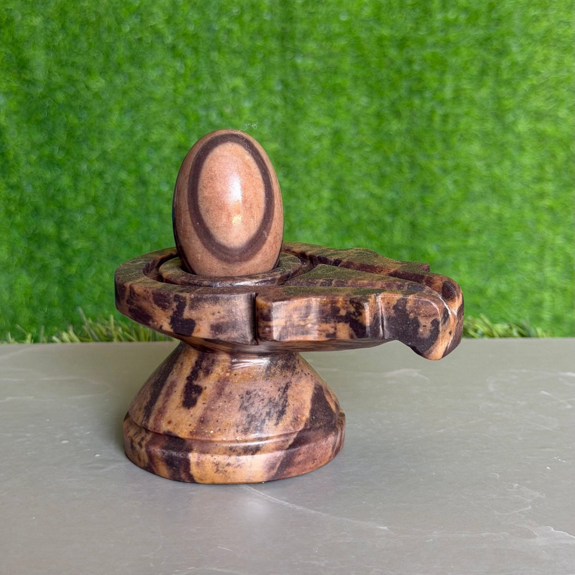 Narmadeshwar Shivling 2 Inch with 4 Inch Jaladhari - Original Narmada River Stone variant_title for pooja mandir