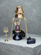Shivling Full Set – 2 Inch Narmada Stone Shivling with 4 Inch Jaladhari, Naag, Trishul, Brass Kalash Stand & Marble Nandi variant_title for pooja mandir
